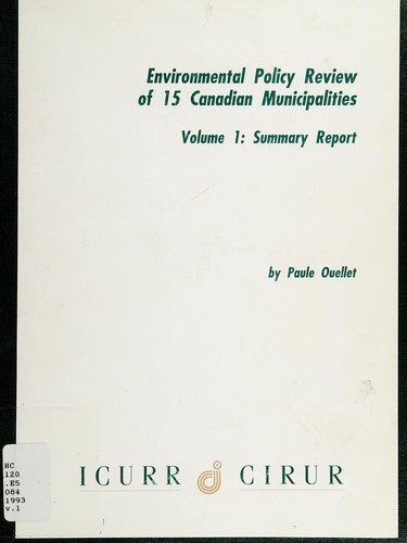 Environmental policy review of 15 Canadian municipalities