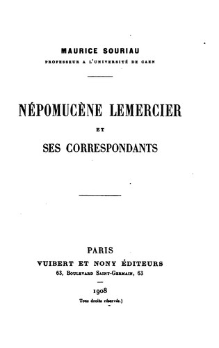 Népomucène Lemercier et ses corespondants