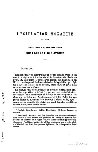 Législation mozabite