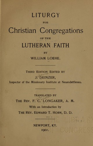 Liturgy for Christian congregations of the Lutheran faith