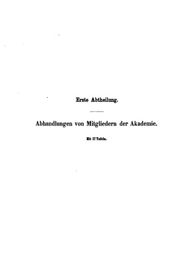 Denkschriften der Kaiserlichen Akademie der Wissenschaften, Mathematisch-Naturwissenschaftliche Classe