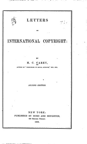 Letters on International Copyright: 2d Ed.
