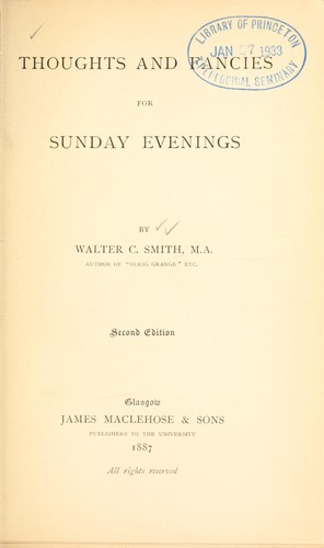 Thoughts and fancies for Sunday evenings