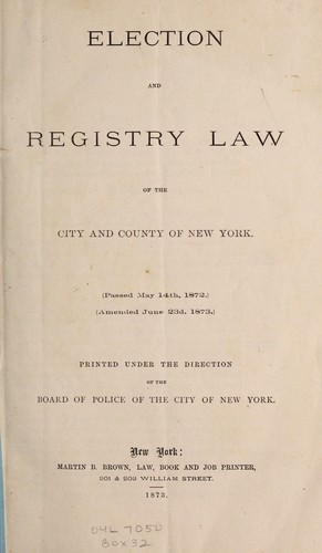 Election and registry law of the city and county of New York