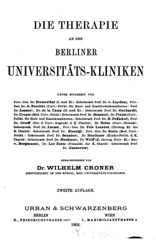Die Therapie an den Berliner Universitats-Kliniken
