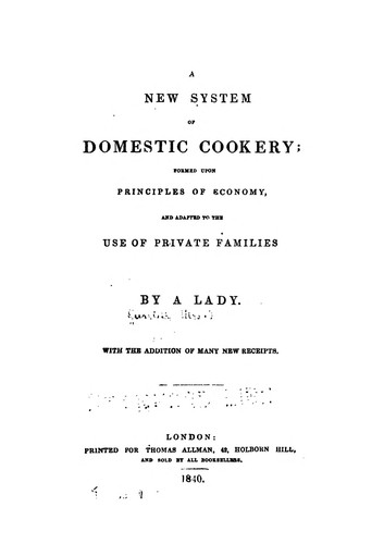A new system of domestic cookery
