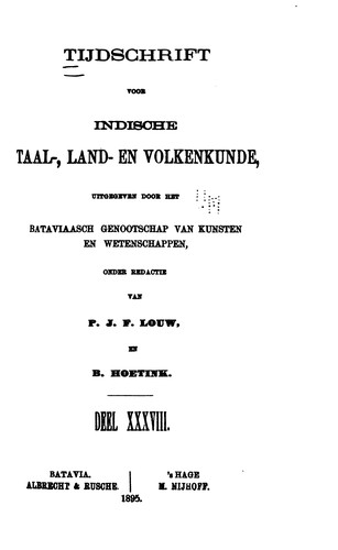 Tijdschrift voor Indische taal-, land-, en volkenkunde