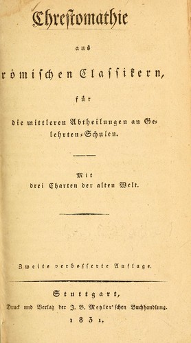 Chrestomathie aus römischen classikern ...