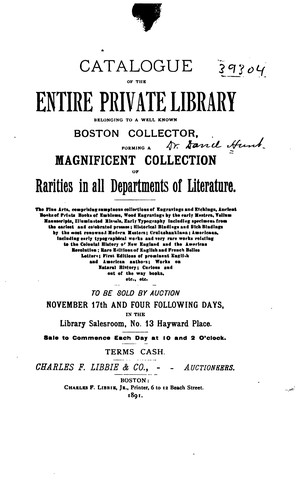 Catalogue of the Entire Private Library Belonging to a Well Known Boston Collector