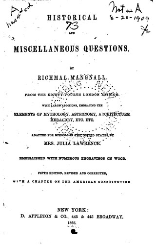 Historical and Miscellaneous Questions: From the Eighty-fourth London ...