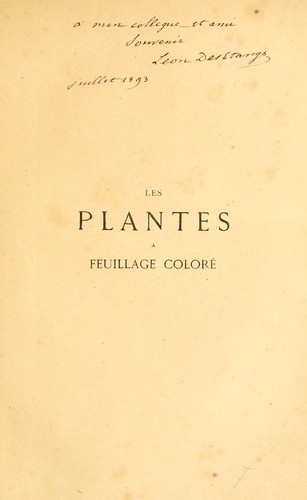 Les plantes a feuillage coloré