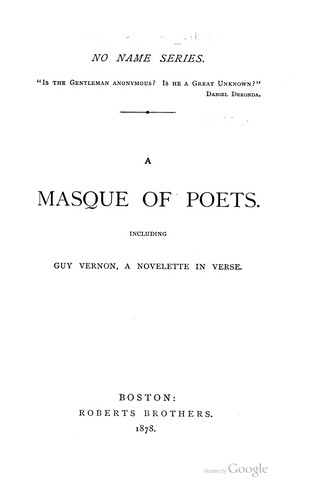 A masque of poets.