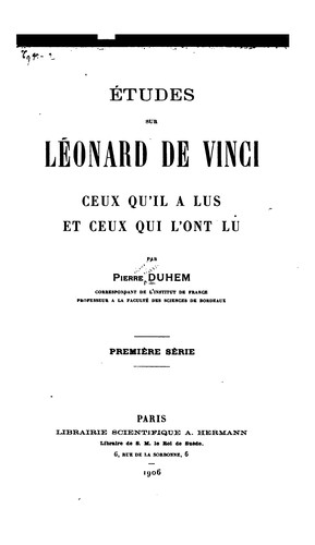 Études sur Léonard de Vinci ...