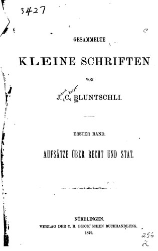 Gesammelte kleine Schriften