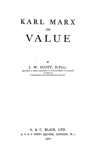 Karl Marx on value