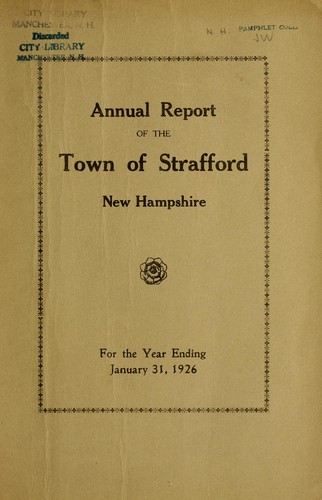 Annual reports of the town officers of the Town of Strafford for the year ending ..