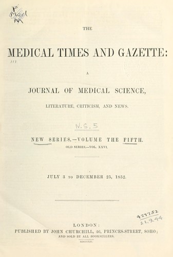 The Medical times and gazette