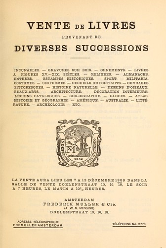 Vente de livres provenant de diverses successions