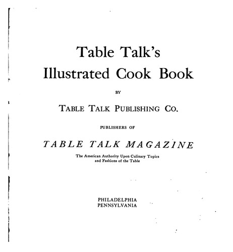 Table Talk's illustrated cook book