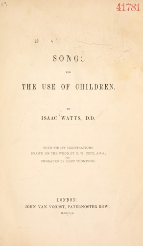 Divine songs for the use of children