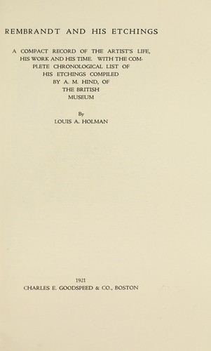 Rembrandt and his etchings.