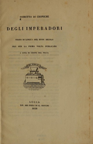 Fioretto di croniche degli imperadori