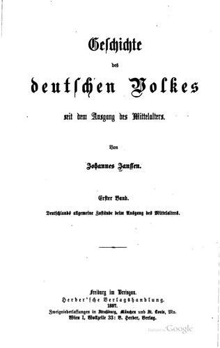 Geschichte des deutschen Volkes seit dem Ausgang des Mittelalters