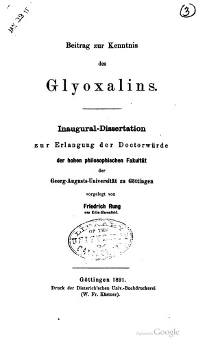 Beitrag zur Kenntnis des Glyoxalin