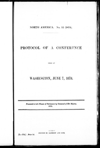 Protocol of a conference held at Washington, June 7, 1873