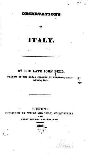 Observations on Italy.