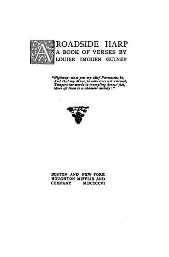 A Roadside Harp: A Book of Verses
