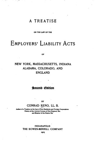 A Treatise on the Law of the Employers' Liability Acts of New York ...