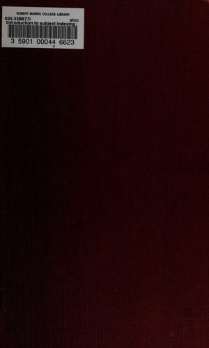 Introduction to subject indexing