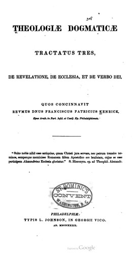 Theologiæ dogmaticæ tractus