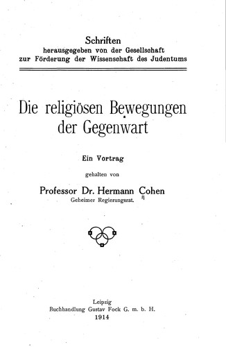 Die religiösen Bewegungen der Gegenwart