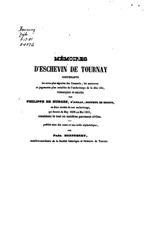 Mémoires de la Société historique et archéologique de Tournai