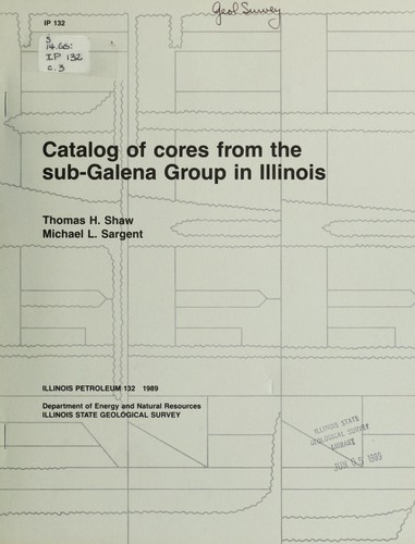 Catalog of cores from the sub-Galena Group in Illinois