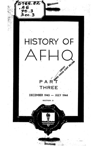History of Allied Force Headquarters, 1942-1945