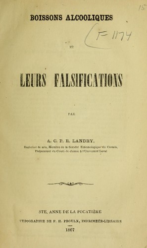 Boissons alcooliques et leur falsifications