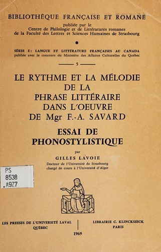 Le Rythme et la mélodie de la phrase littéraire