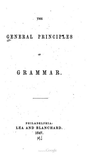 The general principles of grammar.