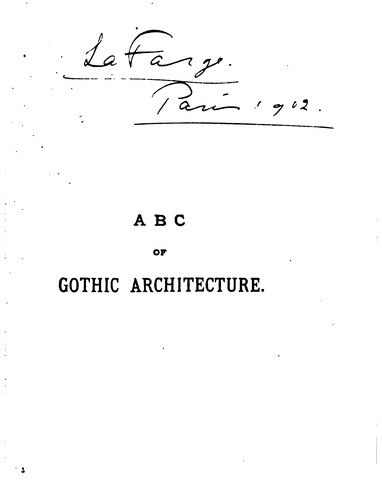 A B C of Gothic Architecture