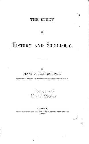 The Study of History and Sociology