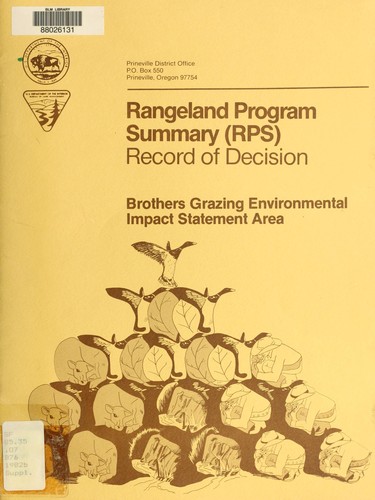 Rangeland program summary (RPS)