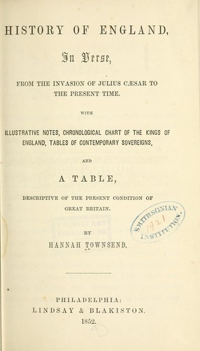 History of England, in verse, from the invasion of Julius Cæsar to the present time
