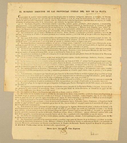 El supremo director de las Provincias Unidas del Rio de la Plata