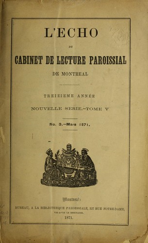 L'Echo du cabinet de lecture paroissial de Montreal