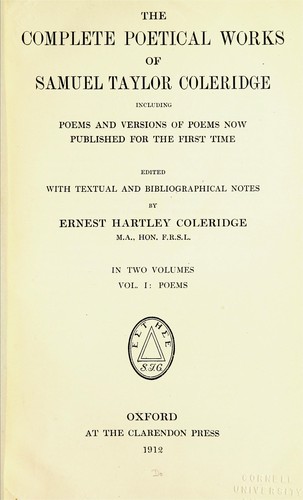 The complete poetical works of Samuel Taylor Coleridge