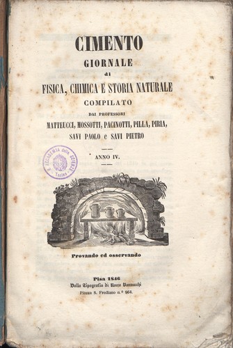 Il cimento : giornale di fisica, chimica e storia naturale Anno IV