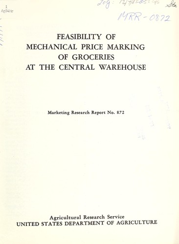 Feasibility of mechanical price marking of groceries at the central warehouse